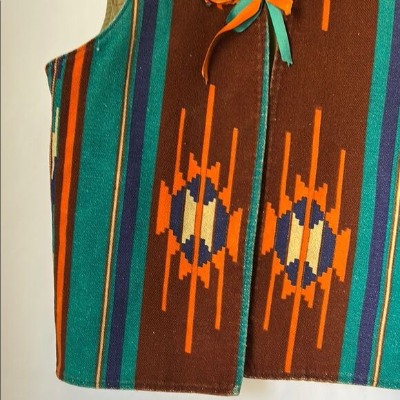 Girls Colorful Southwestern Western Vest Size 10/12 Handmade - Picture 3 of 11